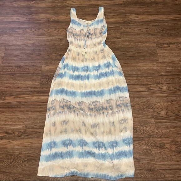 NWT BeBop Tie-Dye Sleeveless Maxi Dress Blue White Tan Size Medium - Picture 6 of 15